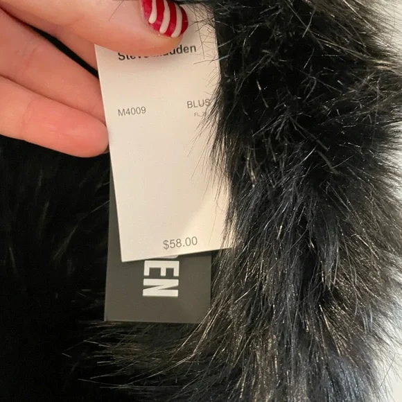Steve Madden faux fur multicolor scarf